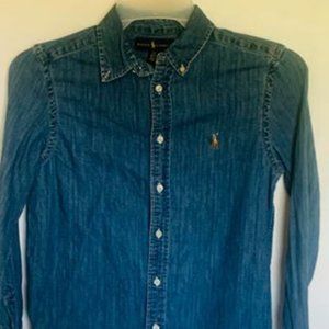 Boys Polo-Denim Button Down Shirt